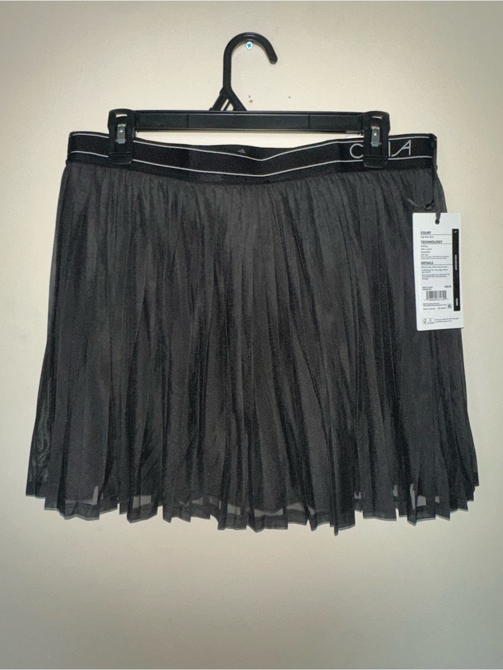 Calia | Black Pleated Tulle Mini Skort